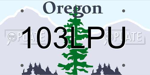 103LPU Oregon License Plate