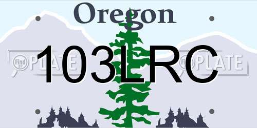 103LRC Oregon License Plate