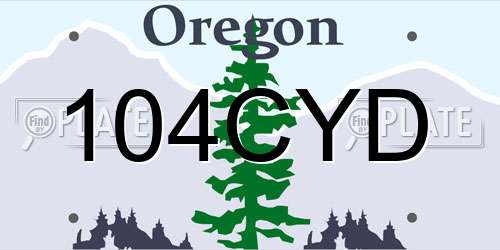 104CYD Oregon License Plate