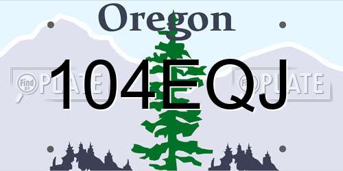 104EQJ Oregon License Plate