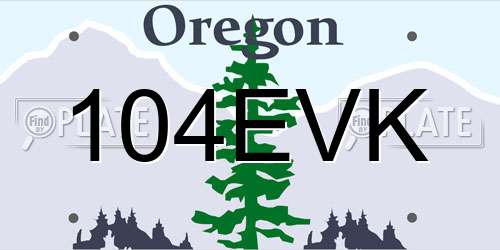 104EVK Oregon License Plate