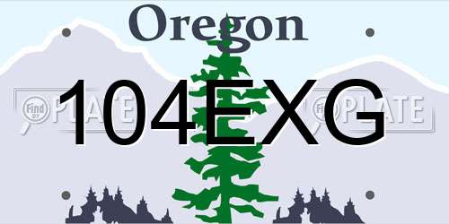 104EXG Oregon License Plate