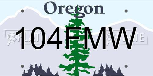 104FMW Oregon License Plate