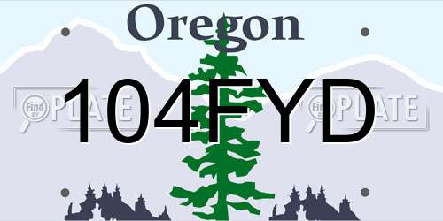 104FYD Oregon License Plate