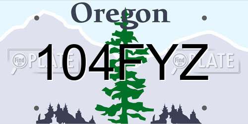104FYZ Oregon License Plate