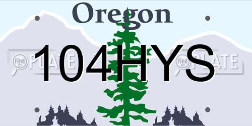 104HYS Oregon License Plate