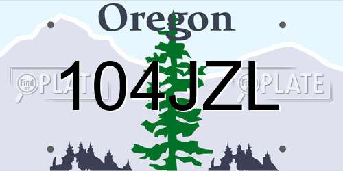 104JZL Oregon License Plate