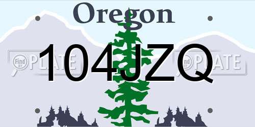 104JZQ Oregon License Plate