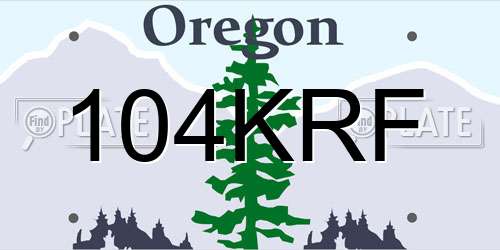104KRF Oregon License Plate