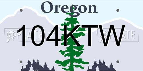 104KTW Oregon License Plate