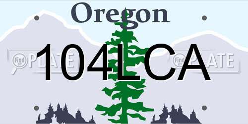 104LCA Oregon License Plate