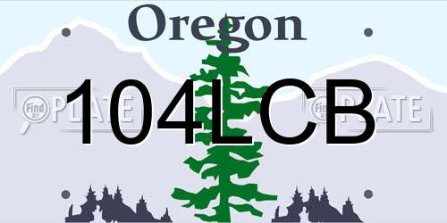 104LCB Oregon License Plate