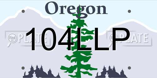 104LLP Oregon License Plate