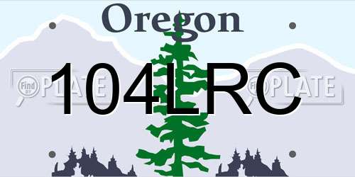 104LRC Oregon License Plate