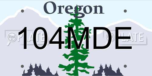 104MDE Oregon License Plate
