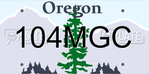 104MGC Oregon License Plate