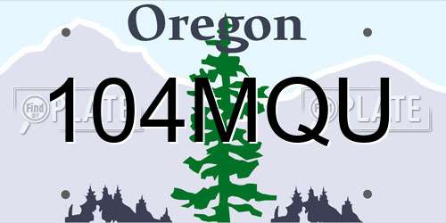 104MQU Oregon License Plate
