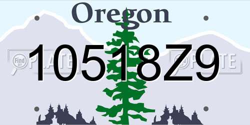 10518Z9 Oregon License Plate