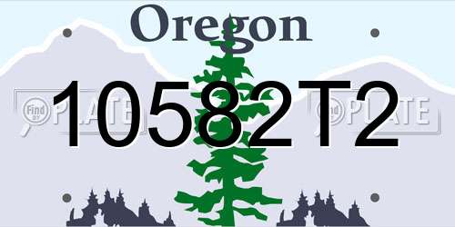 10582T2 Oregon License Plate