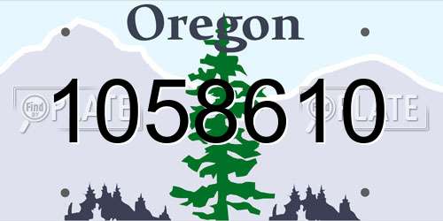 1058610 Oregon License Plate