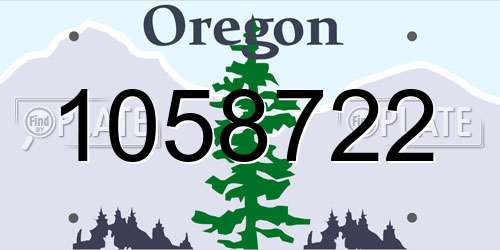 1058722 Oregon License Plate