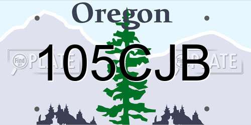 105CJB Oregon License Plate
