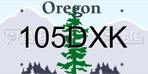 105DXK Oregon License Plate
