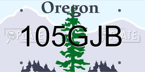 105GJB Oregon License Plate