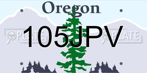 105JPV Oregon License Plate