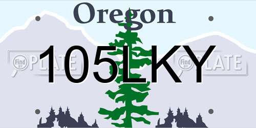 105LKY Oregon License Plate