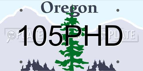 105PHD Oregon License Plate