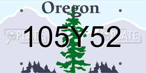 105Y52 Oregon License Plate