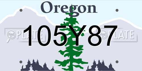 105Y87 Oregon License Plate