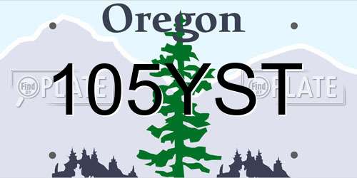 105YST Oregon License Plate
