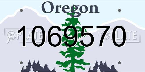 1069570 Oregon License Plate