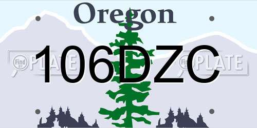 106DZC Oregon License Plate