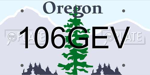 106GEV Oregon License Plate