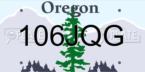 106JQG Oregon License Plate