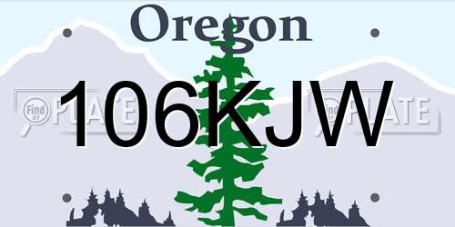 106KJW Oregon License Plate