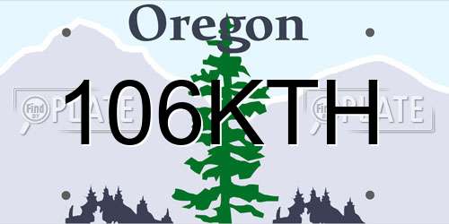 106KTH Oregon License Plate