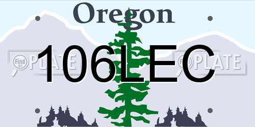 106LEC Oregon License Plate