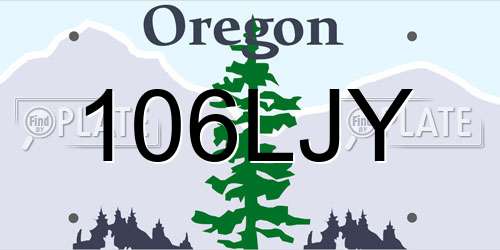 106LJY Oregon License Plate