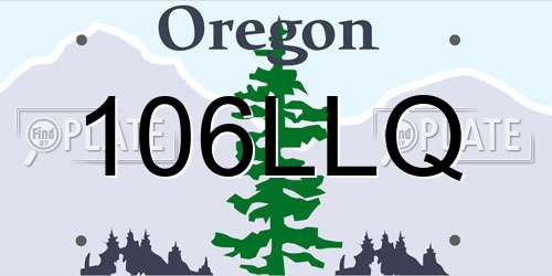 106LLQ Oregon License Plate