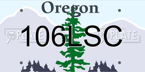 106LSC Oregon License Plate