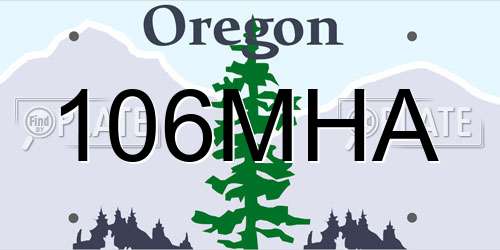 106MHA Oregon License Plate