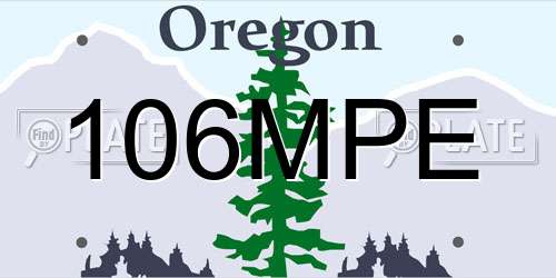 106MPE Oregon License Plate