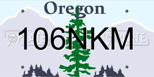106NKM Oregon License Plate