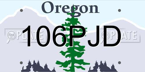 106PJD Oregon License Plate