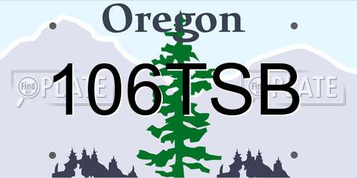 106TSB Oregon License Plate