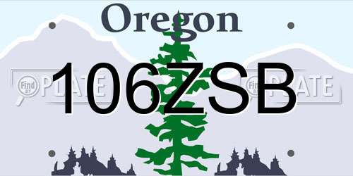 106ZSB Oregon License Plate